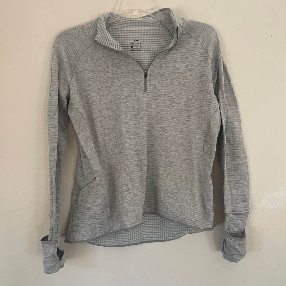 Nike Dri Fit Element Sphere 1/2 Zip Up Pullover LS Gray 852337-012 Womens XL